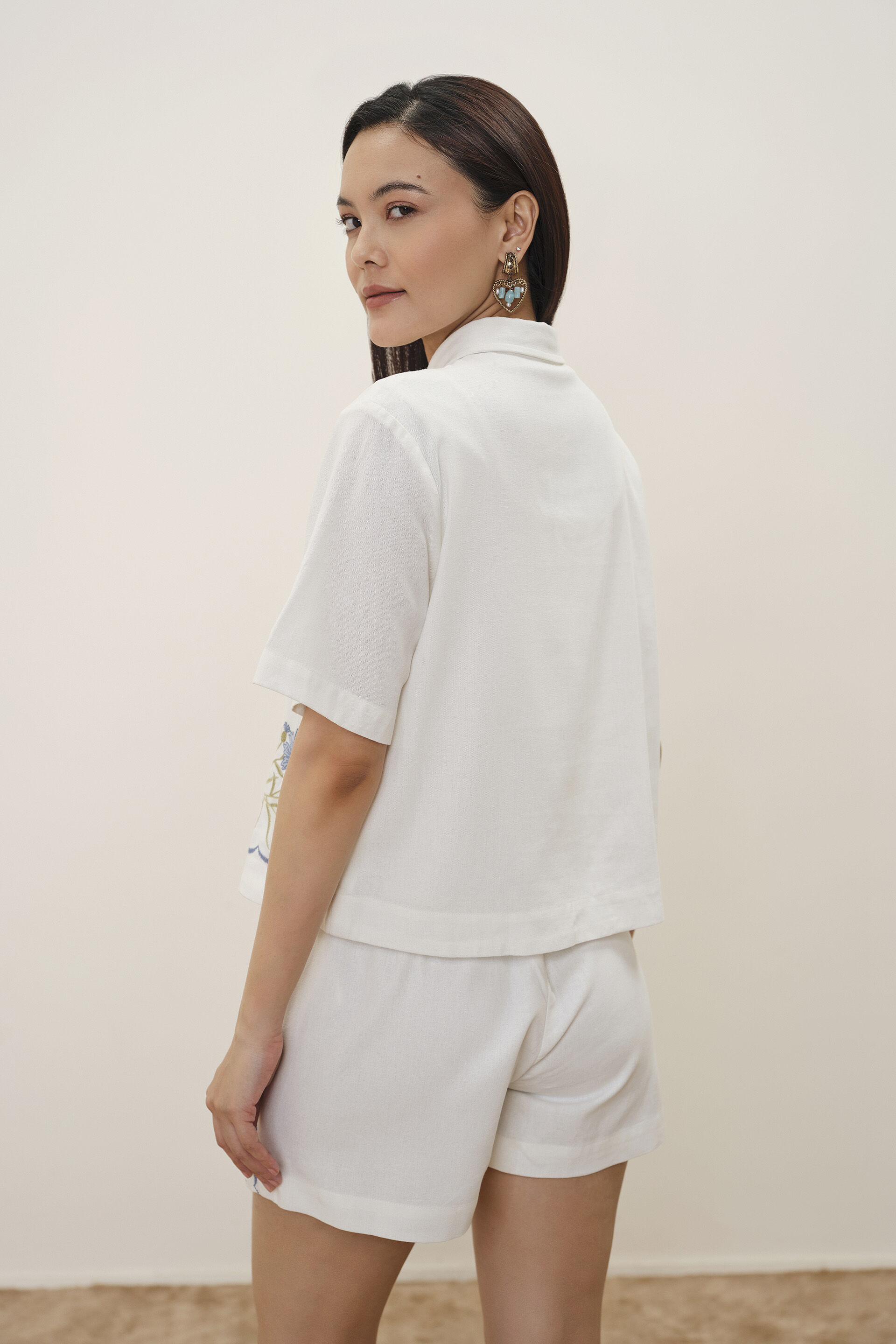 Lorelei Emboirdered Co-ords, White, image 6